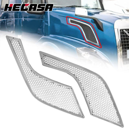 Chrome Hood Side Vent Grilles for Volvo VNL (2004-2016) - Set of 2