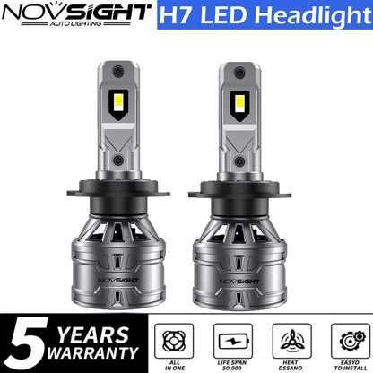 LED Headlight Bulbs Kit H7 for High/Low Beam - 6500K