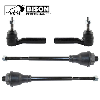4pc Inner & Outer Tie Rod Ends for Chevy GMC RWD