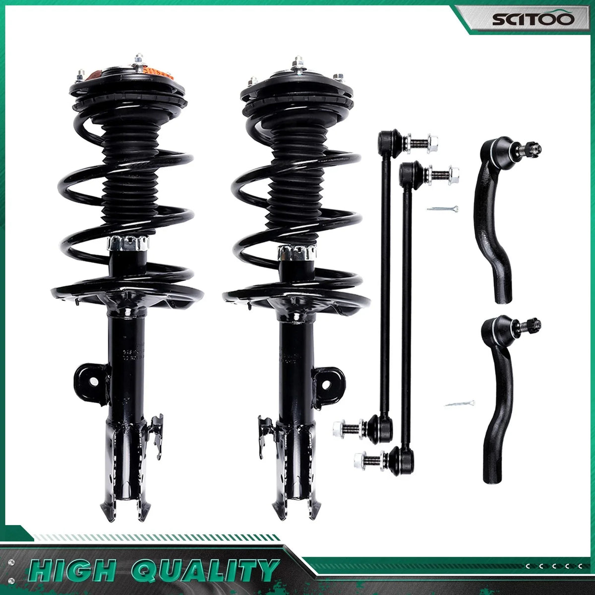 Front Strut Set with Spring and Outer Tie Rod for Toyota RAV4 2006-2012