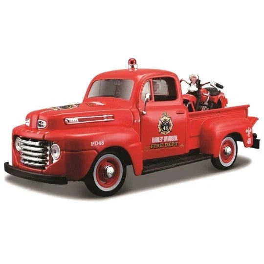 1/24 Scale Diecast for Ford 1936 El Knucklehead & Harley-Davidson 1948