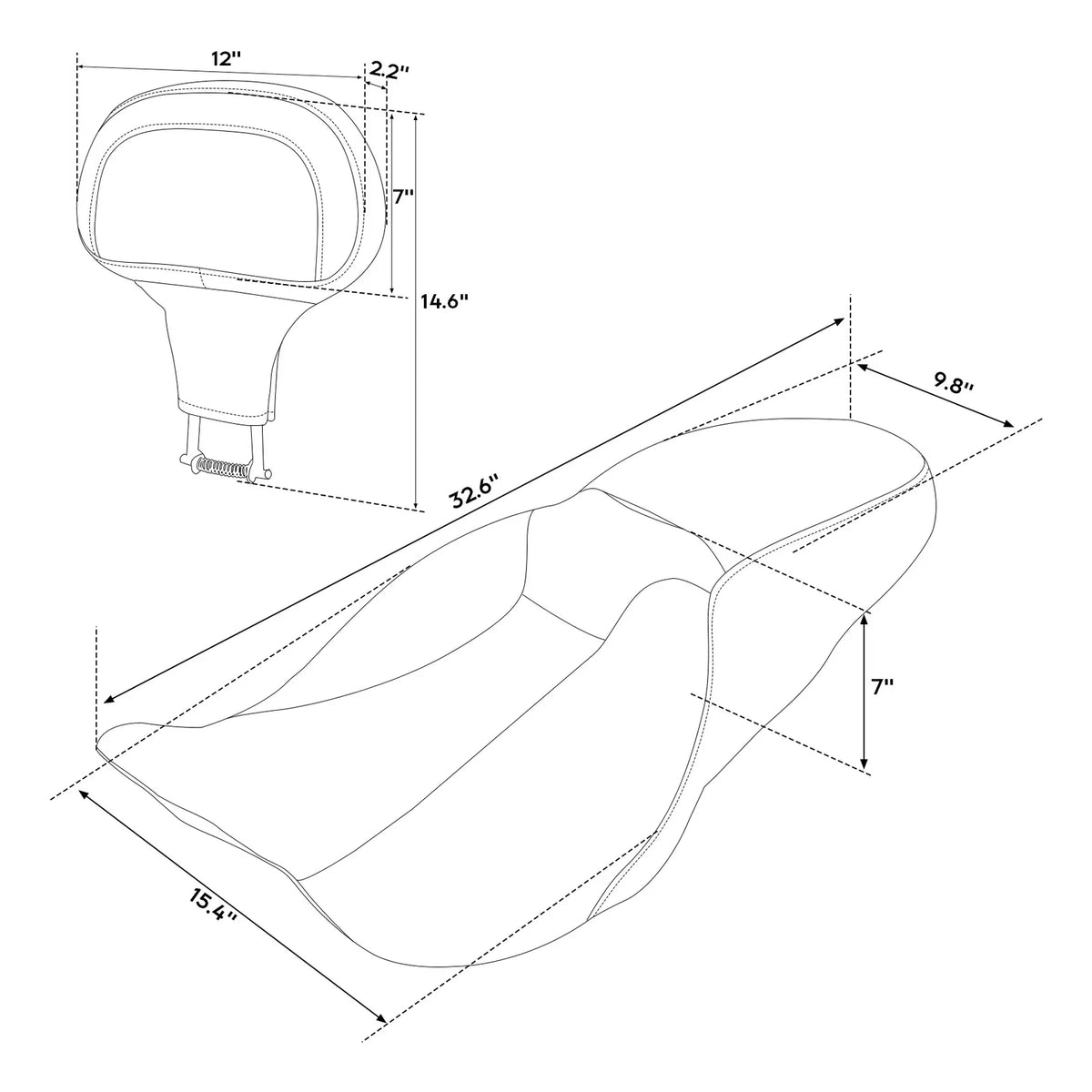 Driver & Passenger Backrest - Fits 2009–2023 Harley Electra Glide