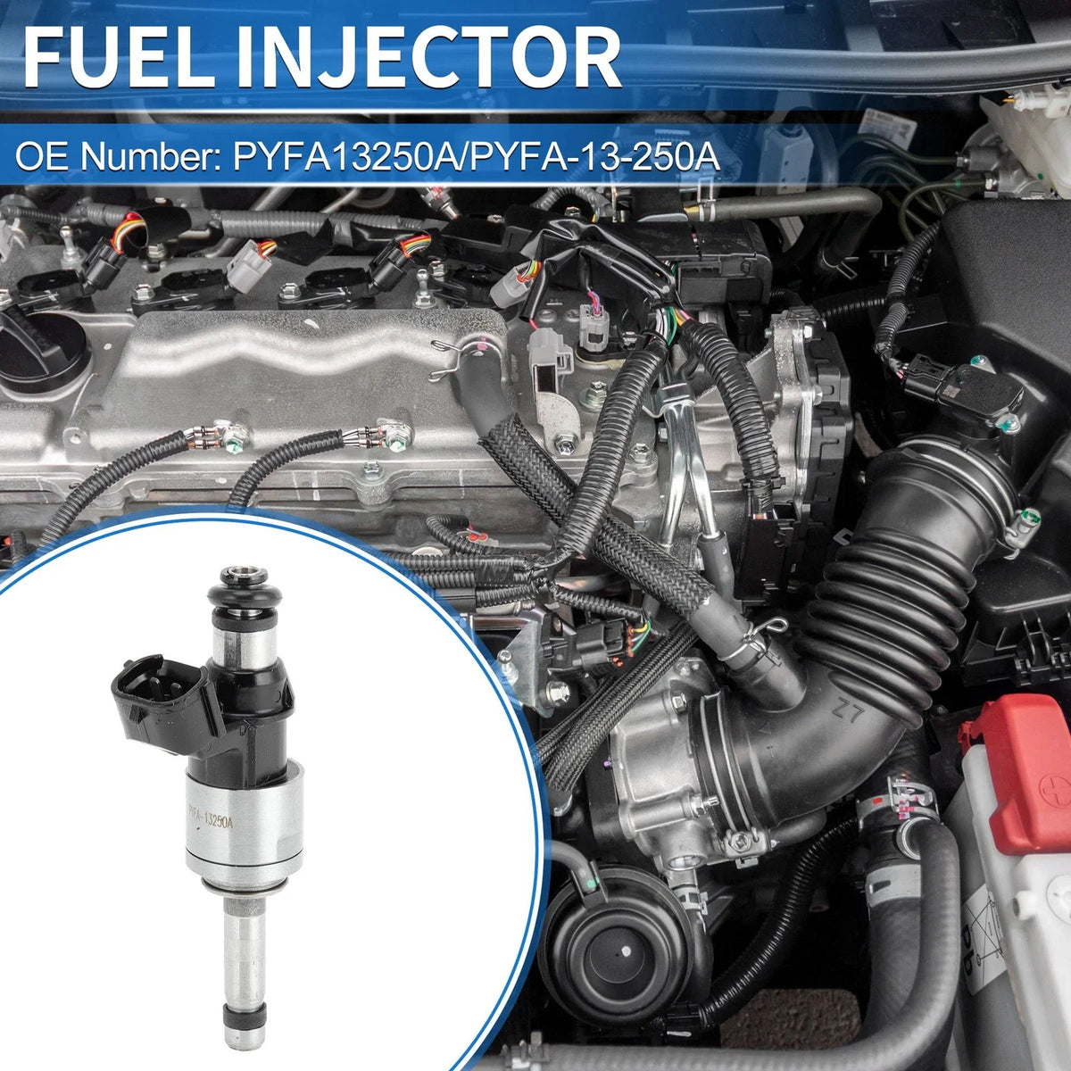 Fuel Injector No.PYFA-13-250A for Mazda CX-5 2.5 (2018–2024) 1Pc