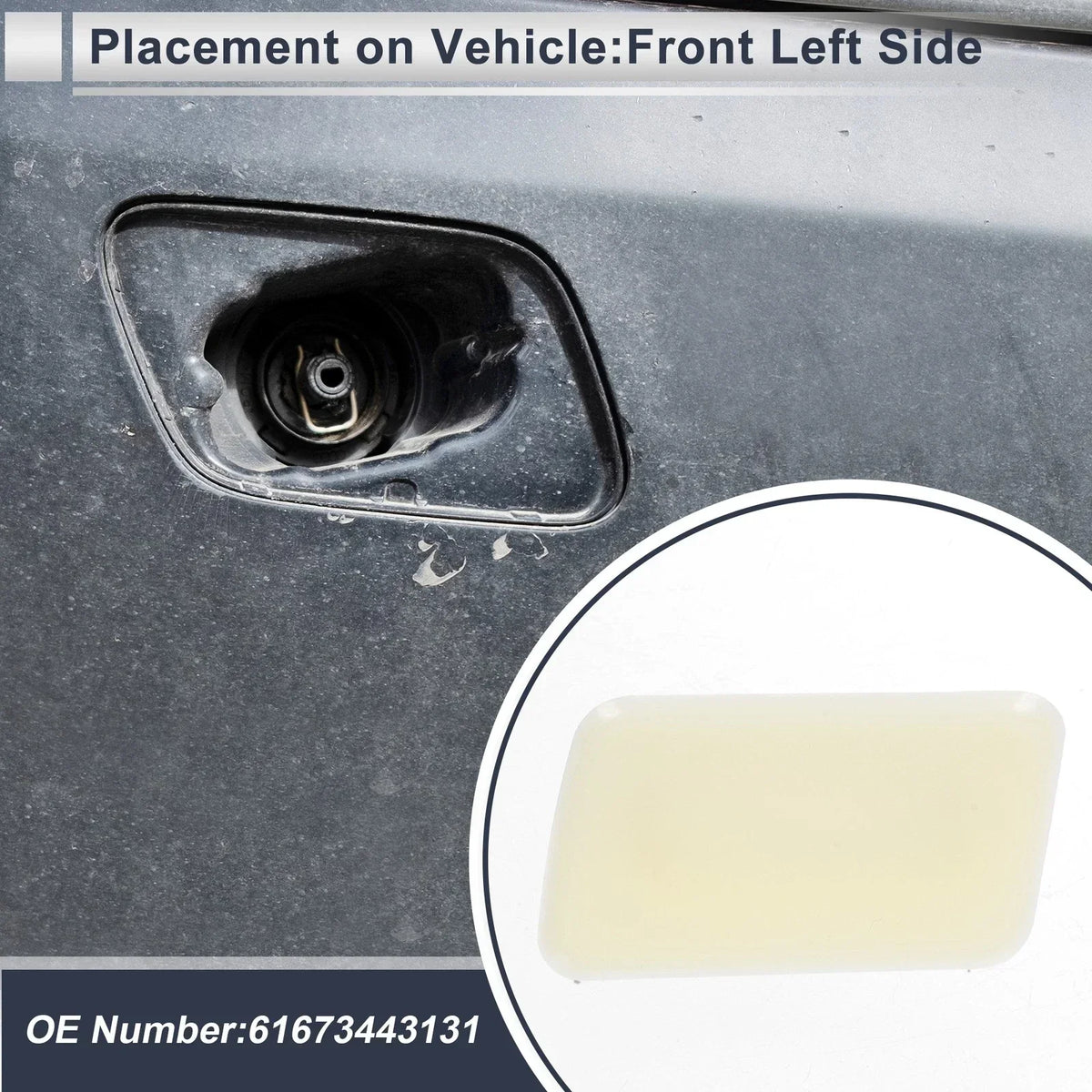 Headlight Washer Nozzle Cover Cap Front Left for BMW X3 (Unpainted)