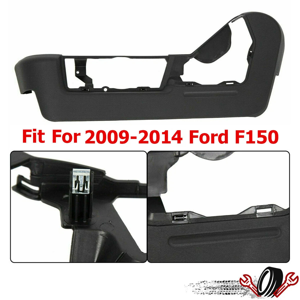 Drivers Side Seat Track Cover for Ford F150 (2009–2014) Black Plastic