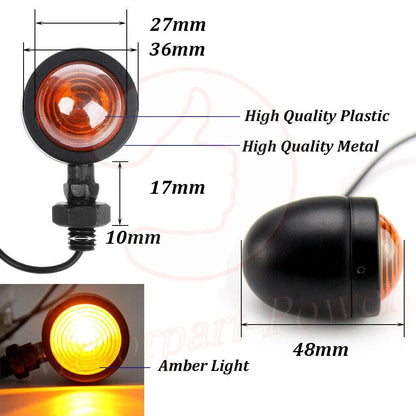 4X Bullet Turn Signal Tail Lights Set for Harley Bobber Cafe Racer