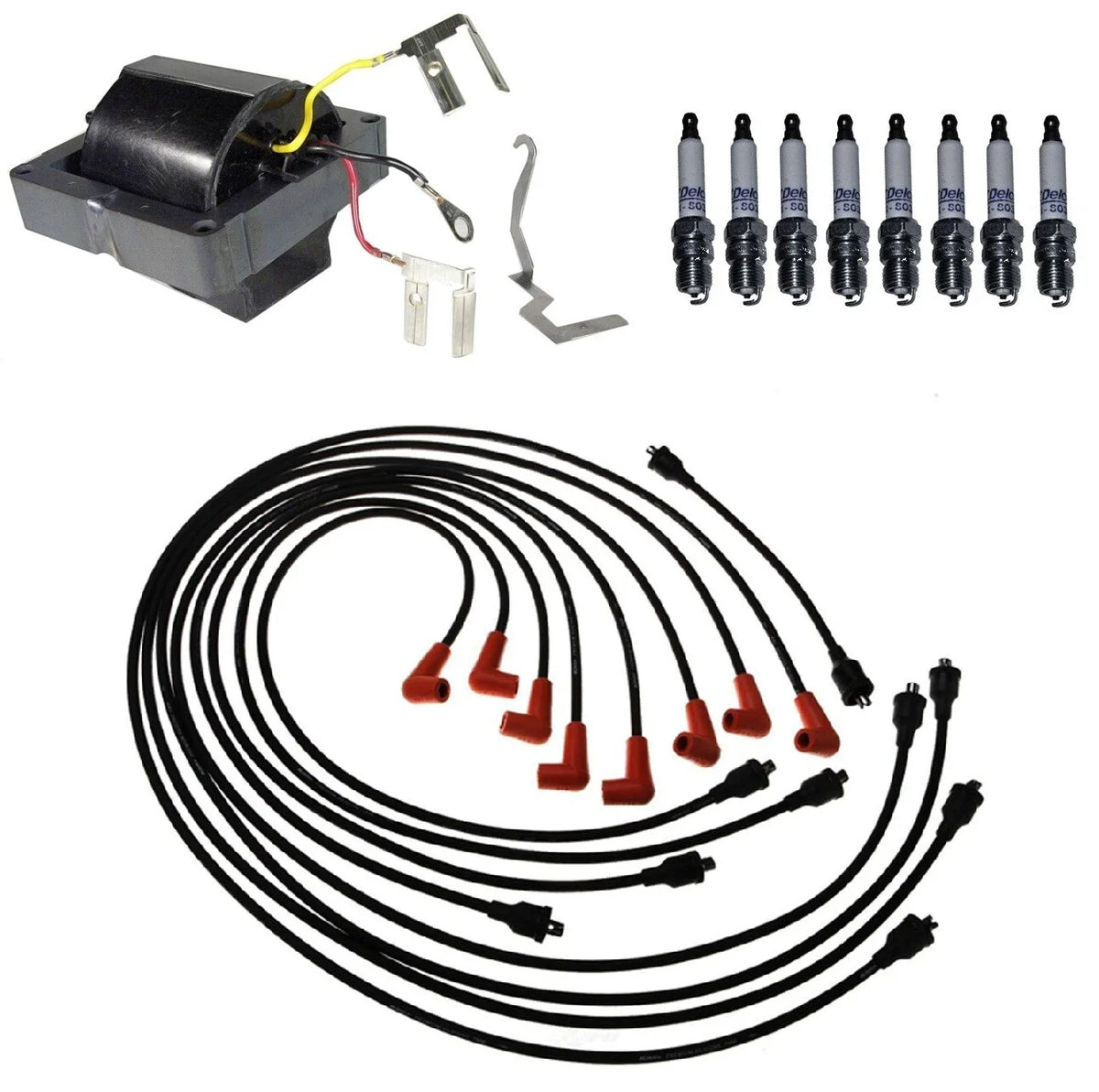 Ignition Wires & Spark Plugs Kit for Chevy G10 P30 (1957)