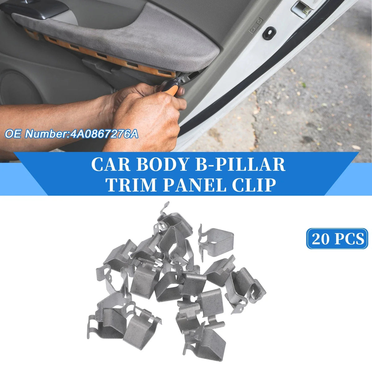 20 Pcs B-Pillar Trim Panel Clip for Volkswagen Beetle (1998–2019) Silver Tone
