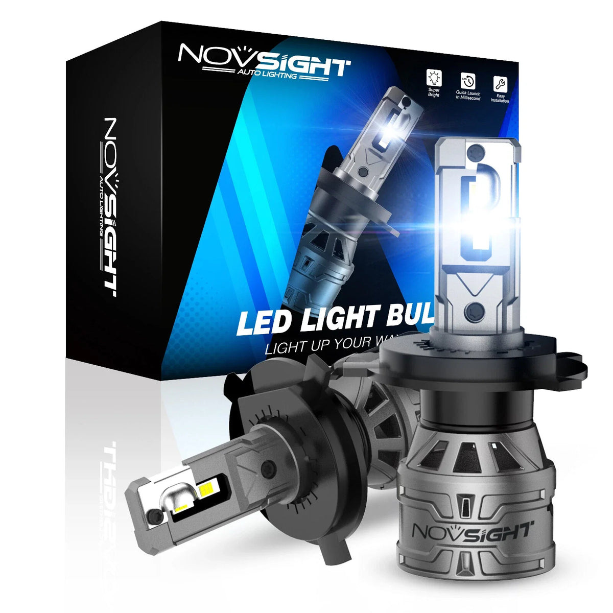 LED Headlight Conversion Kit 2X H4 13000LM for NOVSIGHT