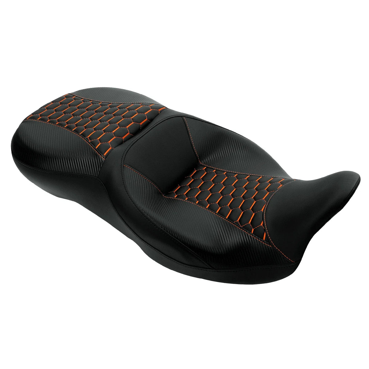 Driver Passenger Seat for Harley Road Electra Glide (2009–2023) Black/Orange