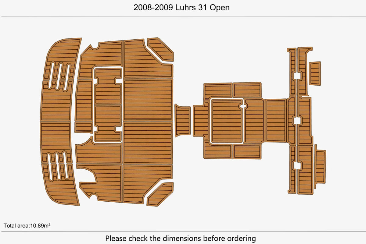 EVA Pads for Luhrs 31 Open (2008) - Foam Teak Deck Flooring