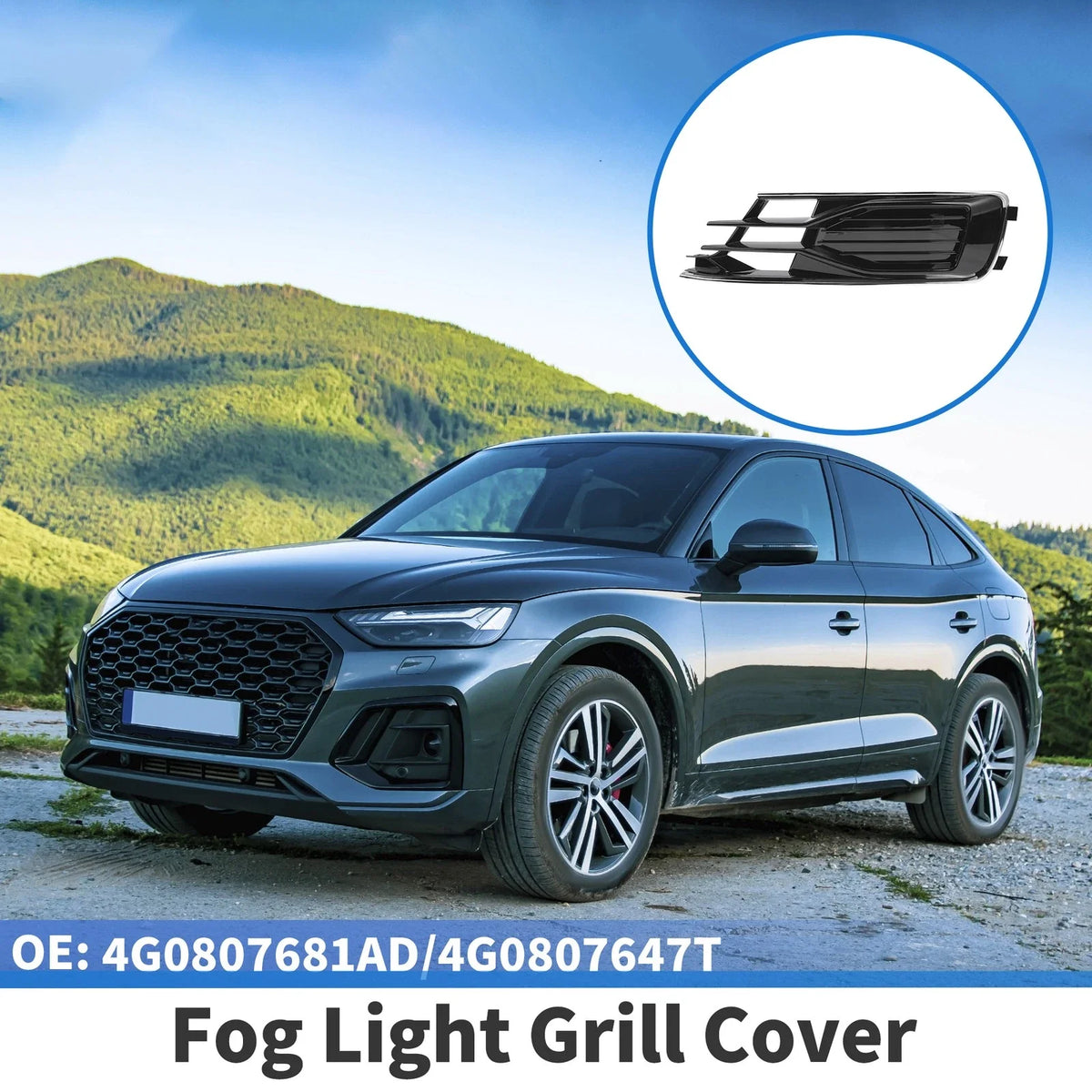 1pc Front Left Fog Light Grill for Audi A6 C7 (2014–2018) No. 4G0807681AD
