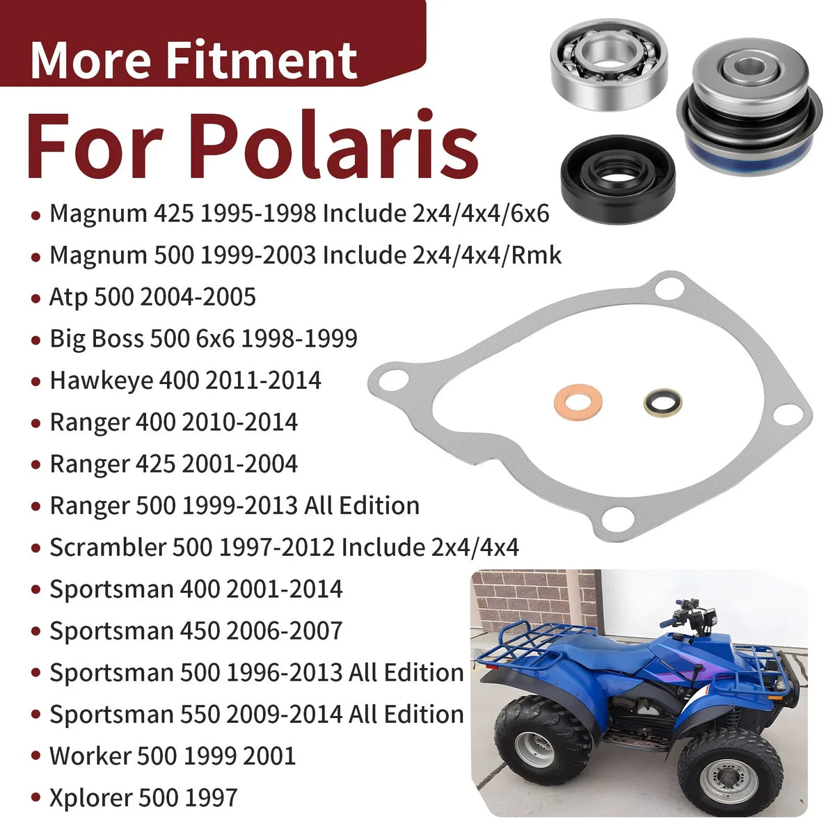 Water Pump Seal Kit for Polaris Sportsman 500, 400, Scrambler, Ranger 3084837