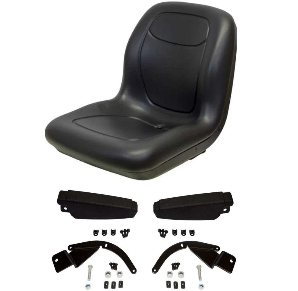 Black High Back Seat with Flip Up Arm Rests for Kubota (Fits 102707301CC)
