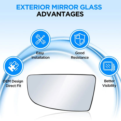BK3Z17K707A Left Lower Mirror Glass for Ford Transit 150/250/350 HD 2015-2022