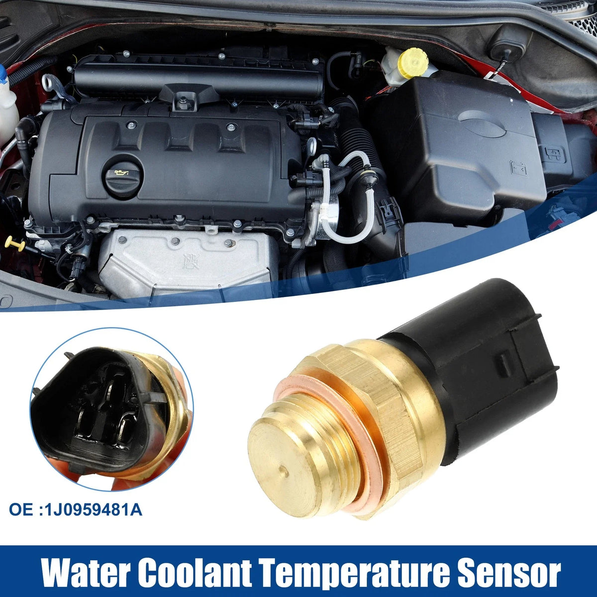 Engine Coolant Water Temperature Sensor for Audi A3 (2003–2013) 1J0959481A
