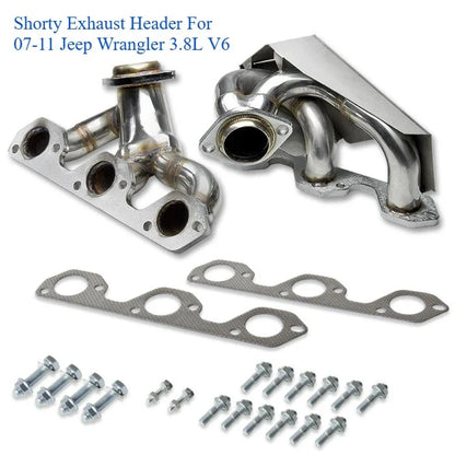Stainless Steel Exhaust Headers Pair for Jeep Wrangler JK 3.8L V6 (2007-2011)