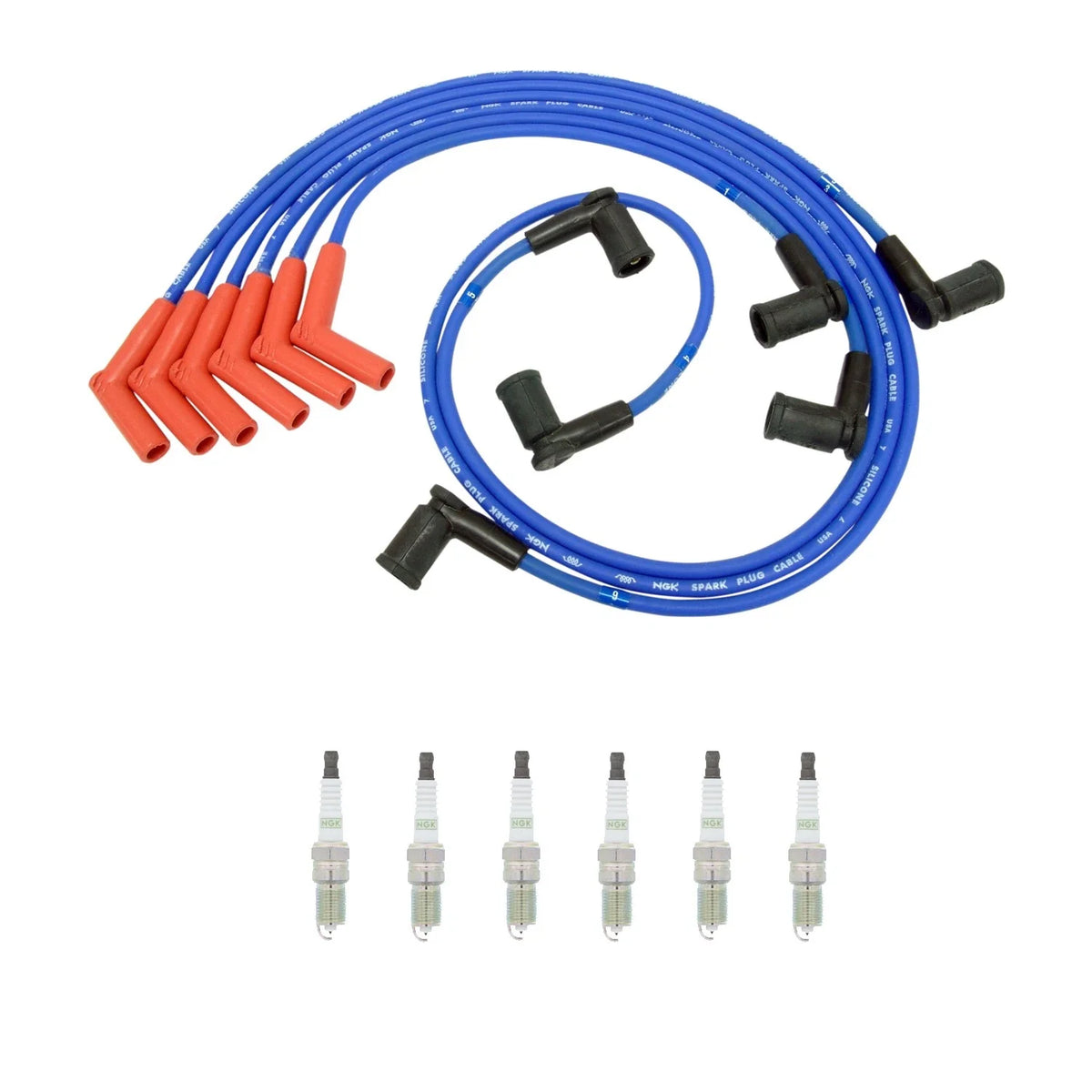 NGK Wire Set & 6 G-Power Platinum Spark Plugs for Ford Ranger (1998–2011)