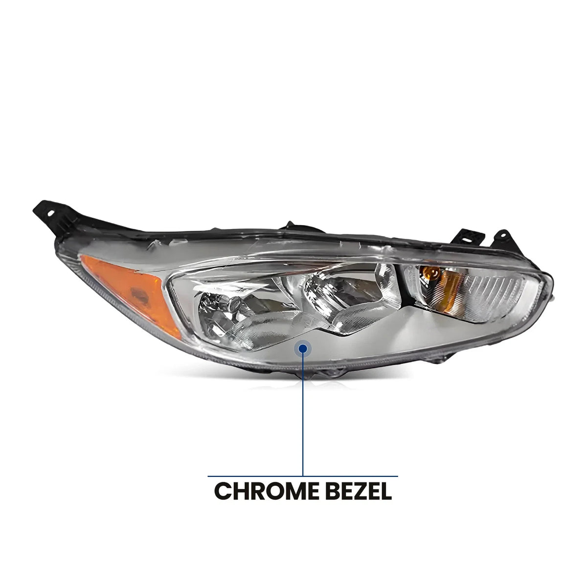 Halogen Headlight with Bulb for Ford Fiesta (2014–2018) Right Passenger Side