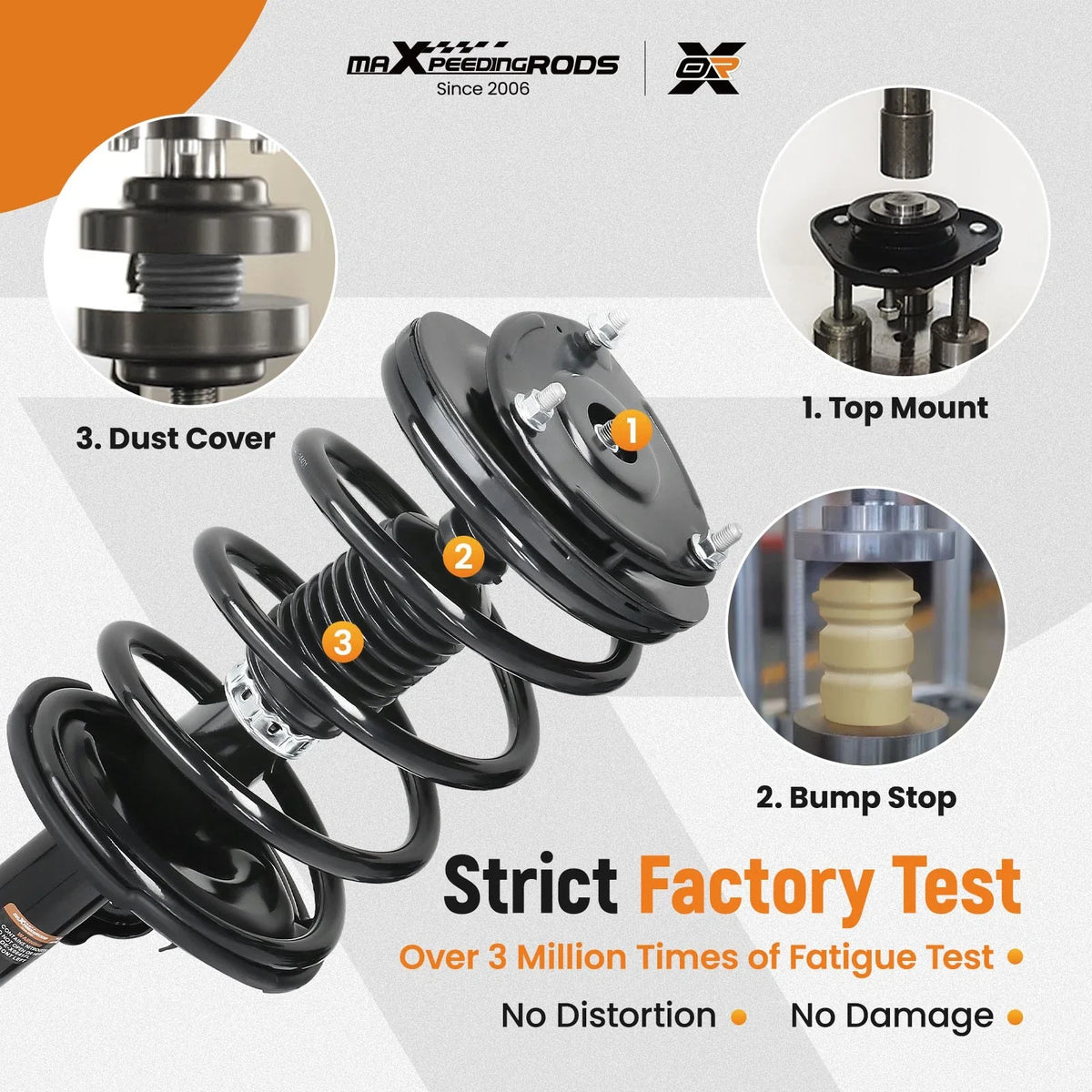 2X Front Strut Coil Spring Assembly for Hyundai Santa Fe (2007–2009)