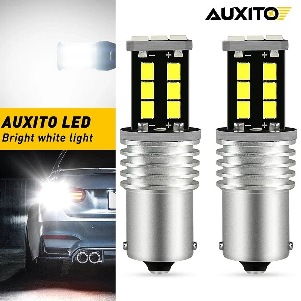 2X P21W 1156 White LED Bulb for Back Up Reverse Light (Canbus Error Free)