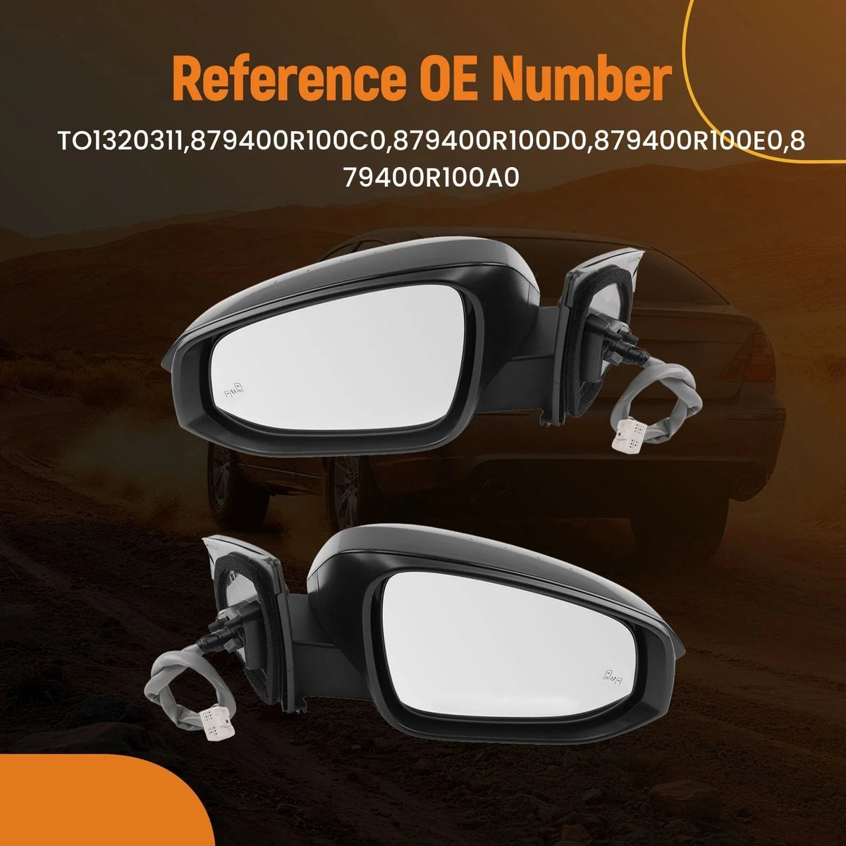 Heated Side Mirror for Toyota RAV4 (2013–2014) 879100R090B1 Black