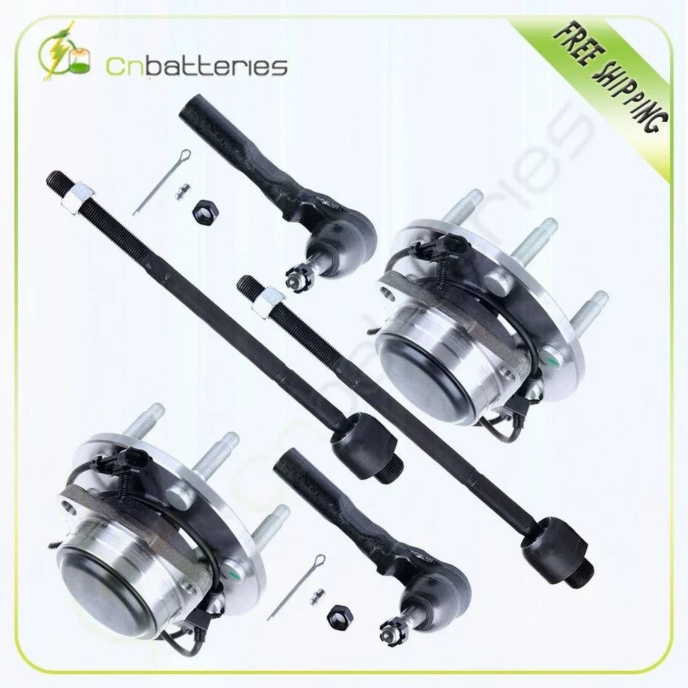 Wheel Hub Bearings & Inner Outer Tie Rods Set for GMC Sierra 1500