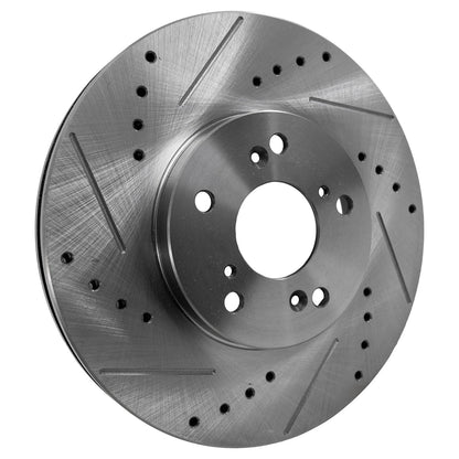 Brake Disc and Pad Kit for Honda Accord (2006–2012) Front Left Right Cross-drilled