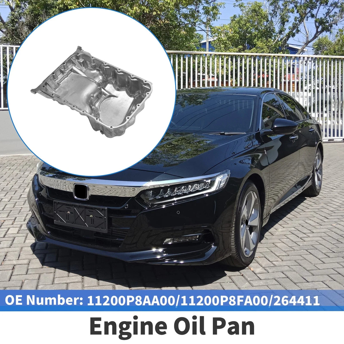 1 Pc Engine Oil Pan No.11200P8AA00 for Honda Accord (1998–2002) Steel