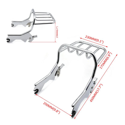 Chrome Luggage Rack for Harley FLDE FLHC FLHCS FLSL FXBB (2018–2023)