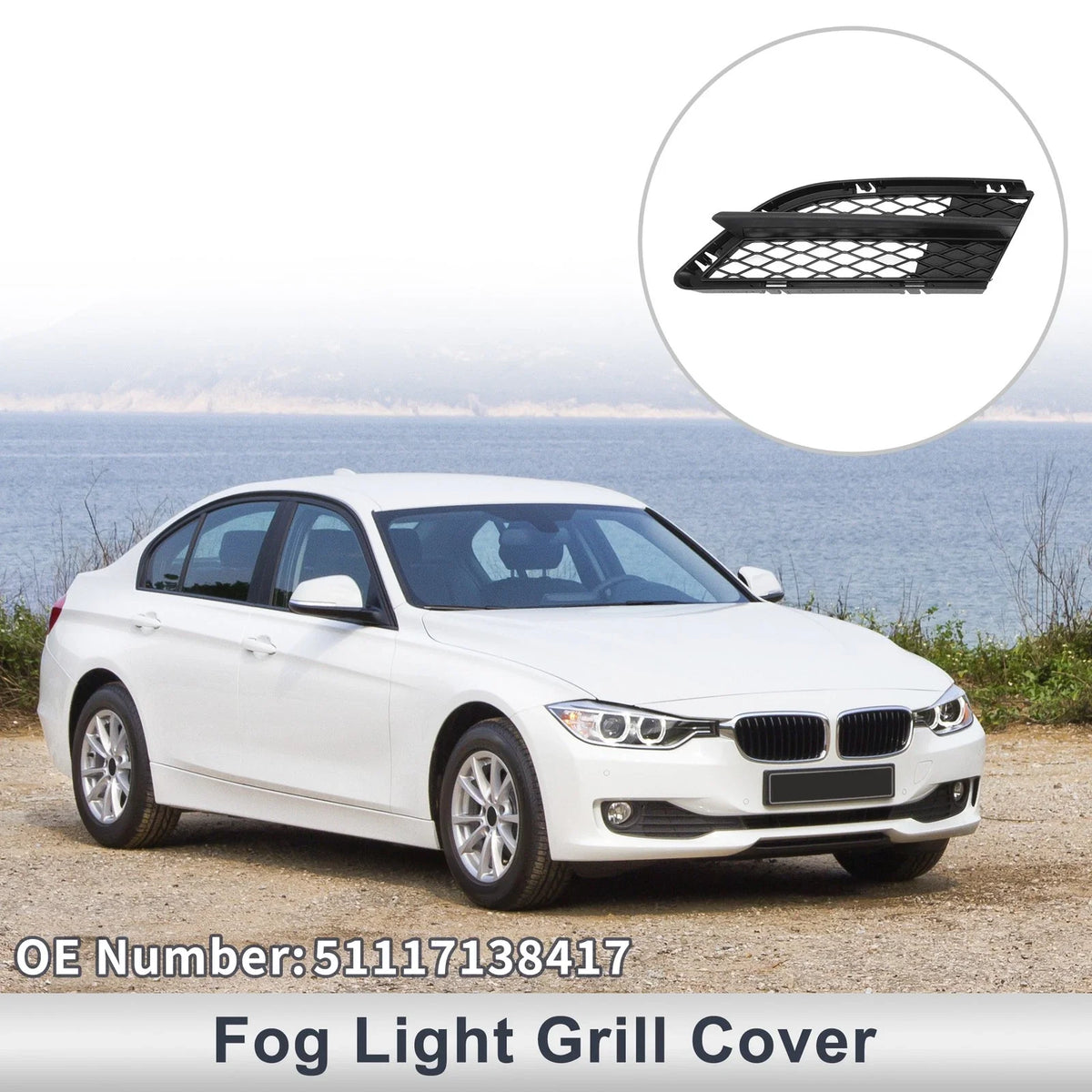 1 Pc Fog Light Grill for BMW 335i (2008–2012) No. 51117138417