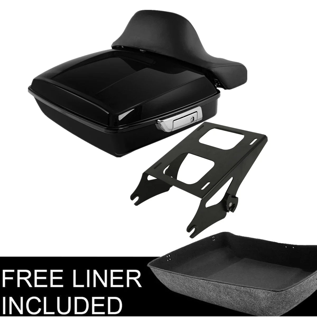 Chopped Trunk Backrest Pad Rack for Harley Electra Glide 2014-2025