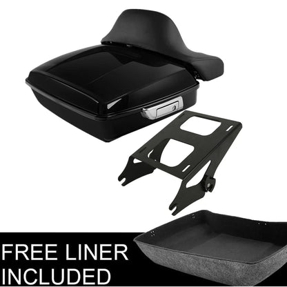 Chopped Trunk Backrest Pad Rack for Harley Electra Glide 2014-2025