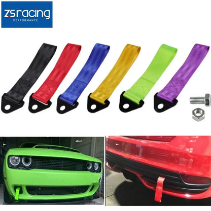 Tow Strap Set for Universal Front/Rear Bumper Towing Hook Use