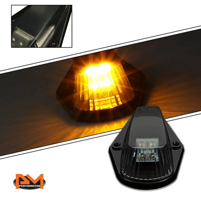 5Pcs Smoked Yellow LED Cab Roof Running Lights for F-Series 1980-1996