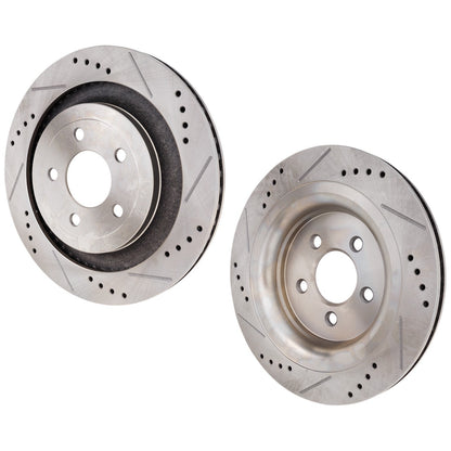 Brake Disc Set for Ford Mustang (2015–2022) Drilled and Slotted