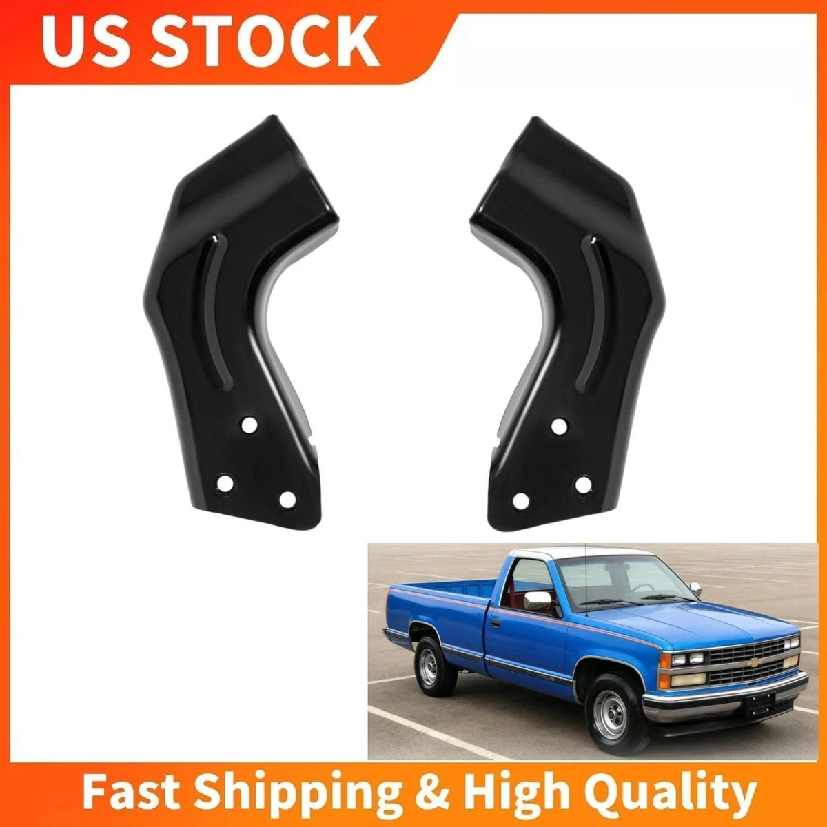 Set of 2 Front Inner Bumper Brackets for Chevrolet GMC K1500 C1500 C2500 (1994–2000)