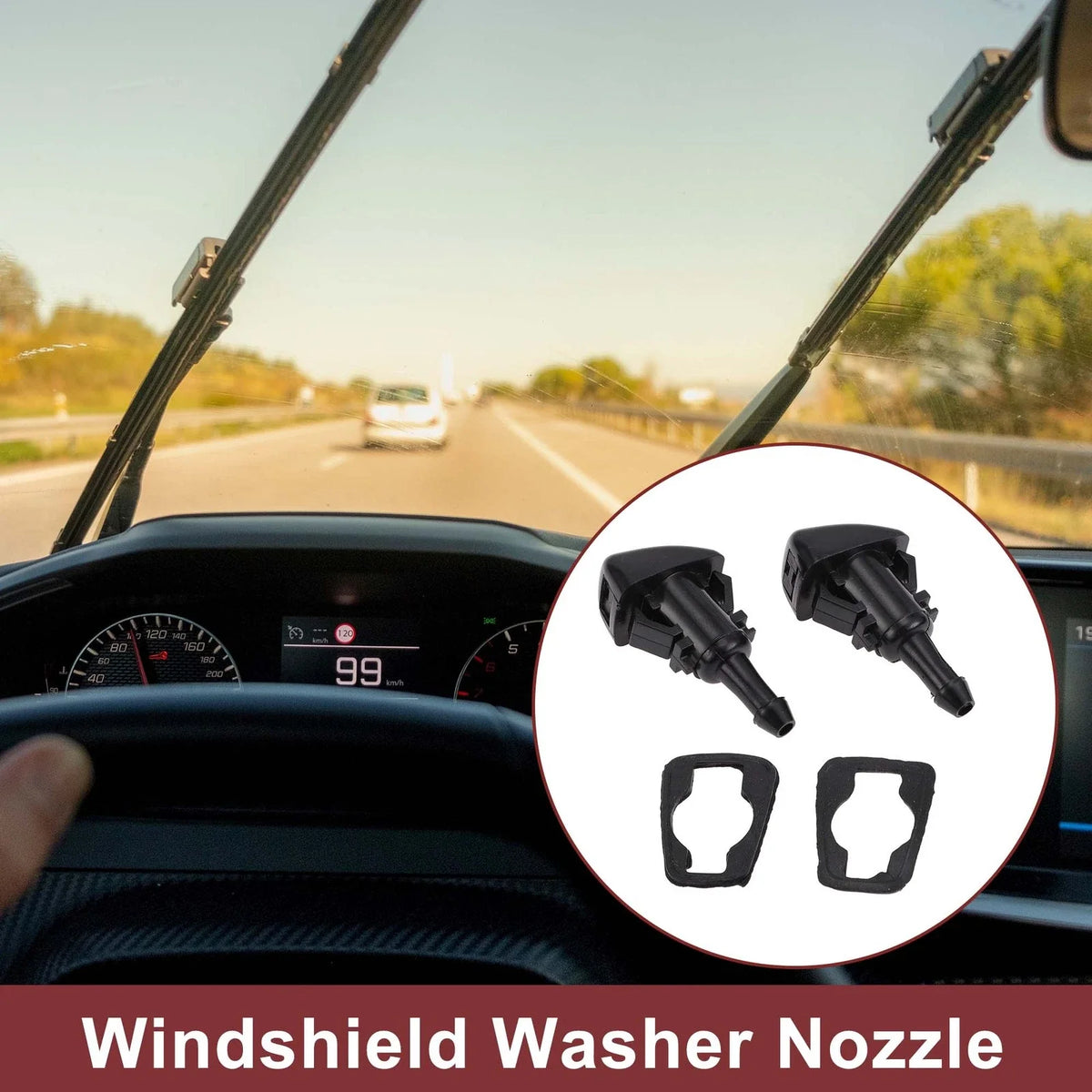 2X Windshield Washer Nozzle for Chevrolet Silverado 1500 Suburban (No.23181646)