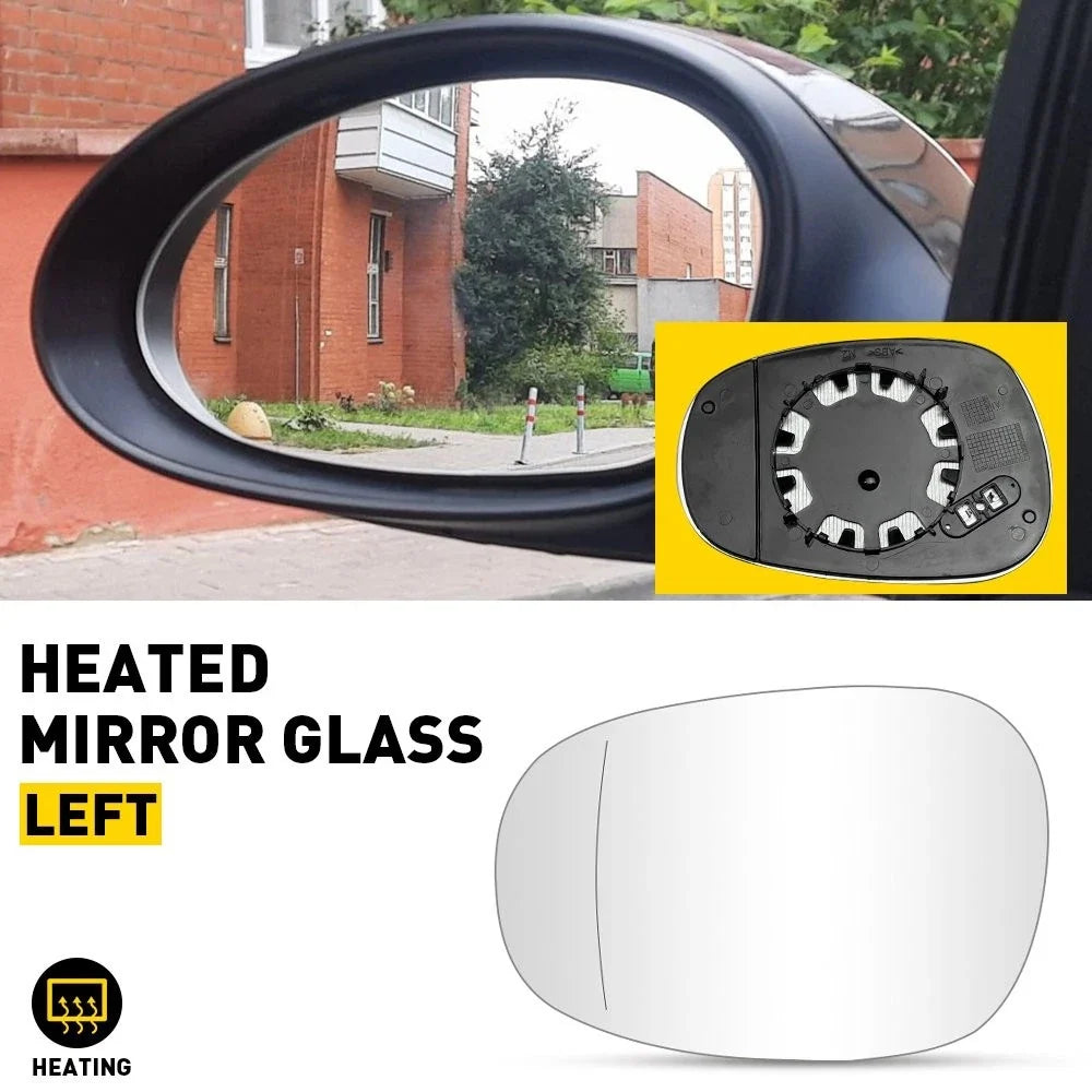 LH Heated Mirror Glass for BMW 335i 135i 128i Left Side (2007-2013)