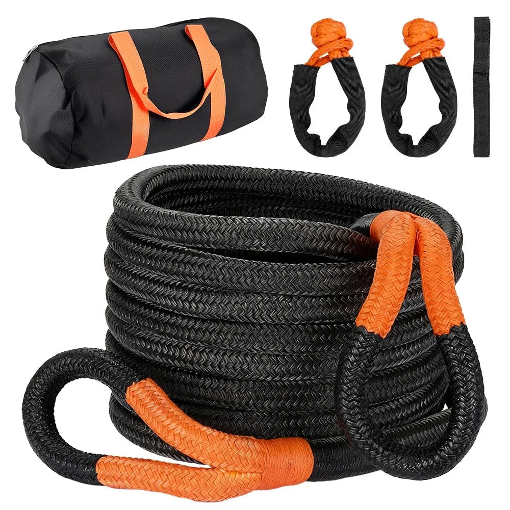 Heavy Duty Tow Strap Recovery Rope with Shackle (1" x 30')