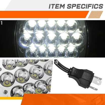Chrome LED Headlight Set for Mazda B2000 B2200 B2600 GLC RX-7 1985-1993