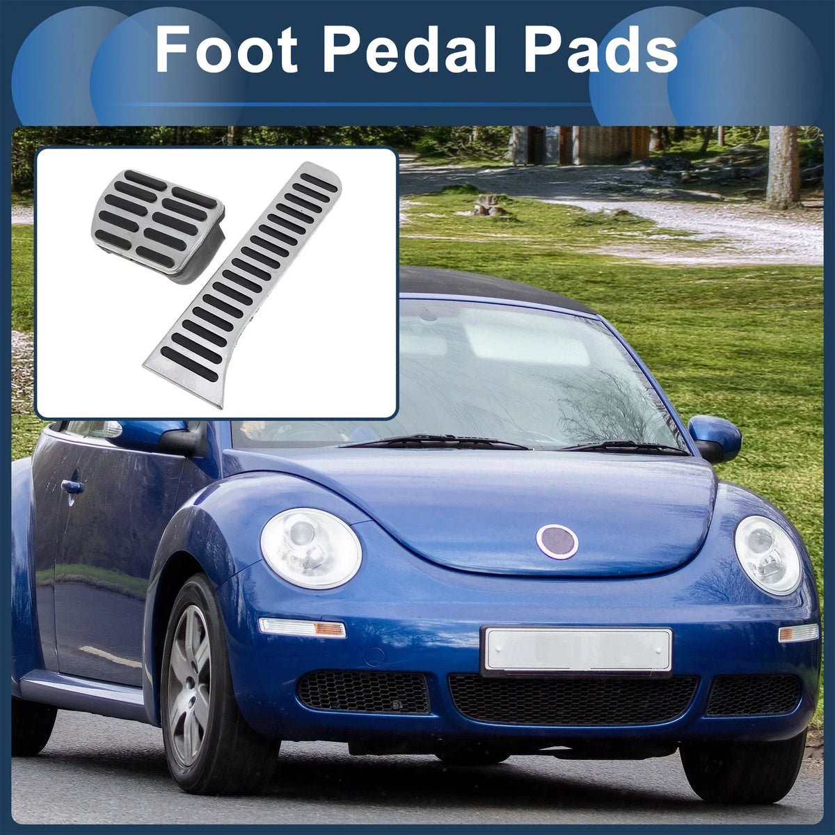 Set of 2 Automatic Footrest Pedals Cover for Volkswagen Beetle (2012–2019)
