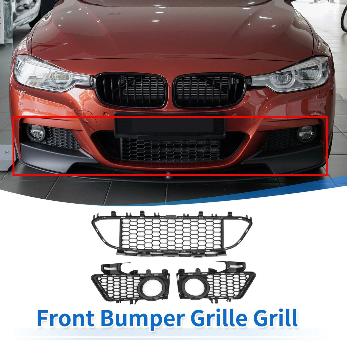 Set of 1 Front Lower Bumper Grille for BMW 320i (2013–2018)