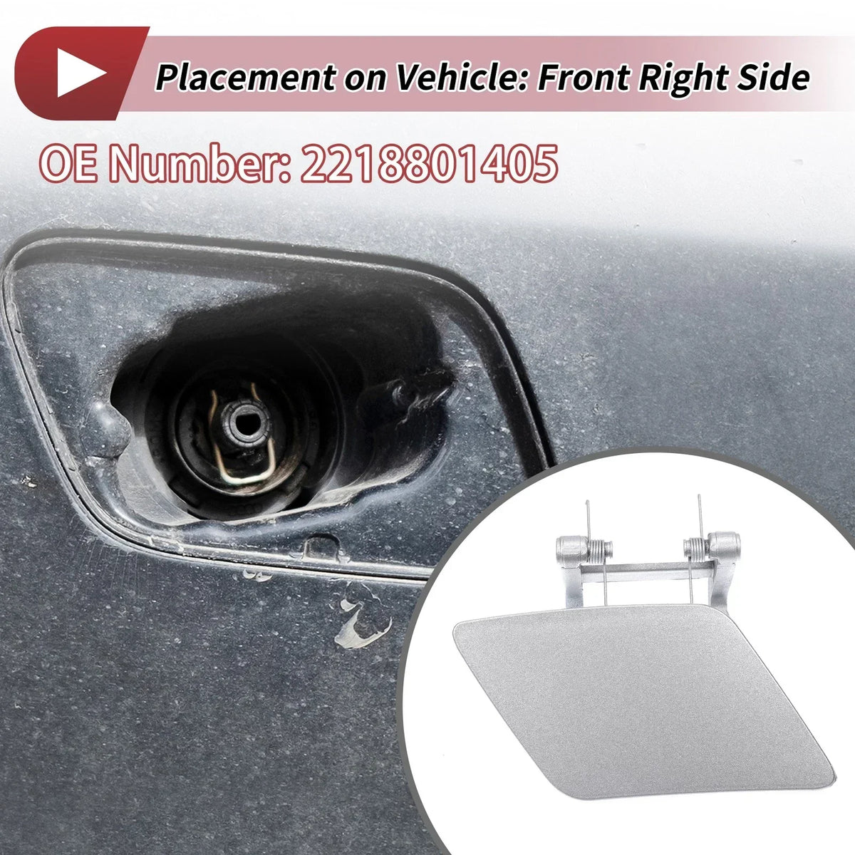 Front Right Washer Jet Cover for Mercedes-Benz S350 (2012-2013) - Silver