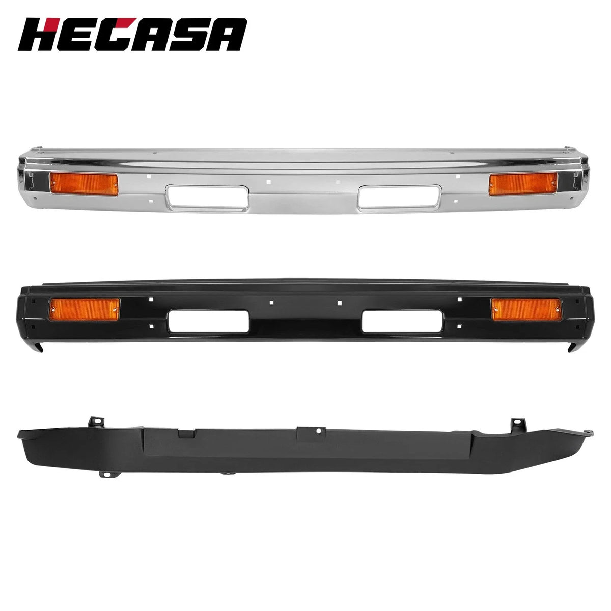 Chrome/Black Turn Signal Light Bumper End Cap for Nissan D21 1986-1992