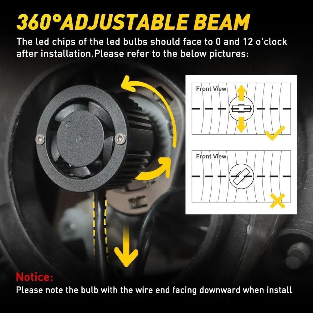 H7 LED Headlight Kit for - 10000LM 6500K