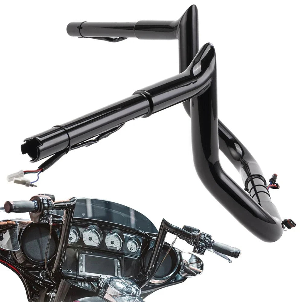 10" Black Steel Bagger Handlebar Pre-wired for Street Glide 2014-2023