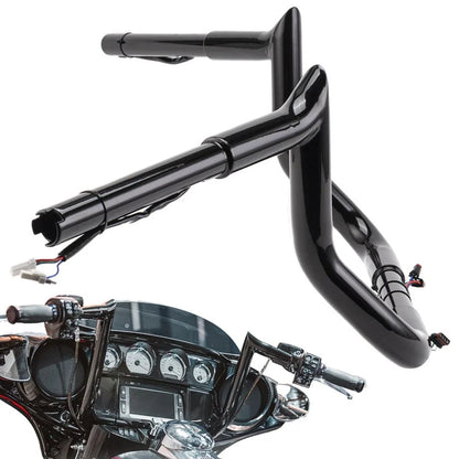 10" Black Steel Bagger Handlebar Pre-wired for Street Glide 2014-2023