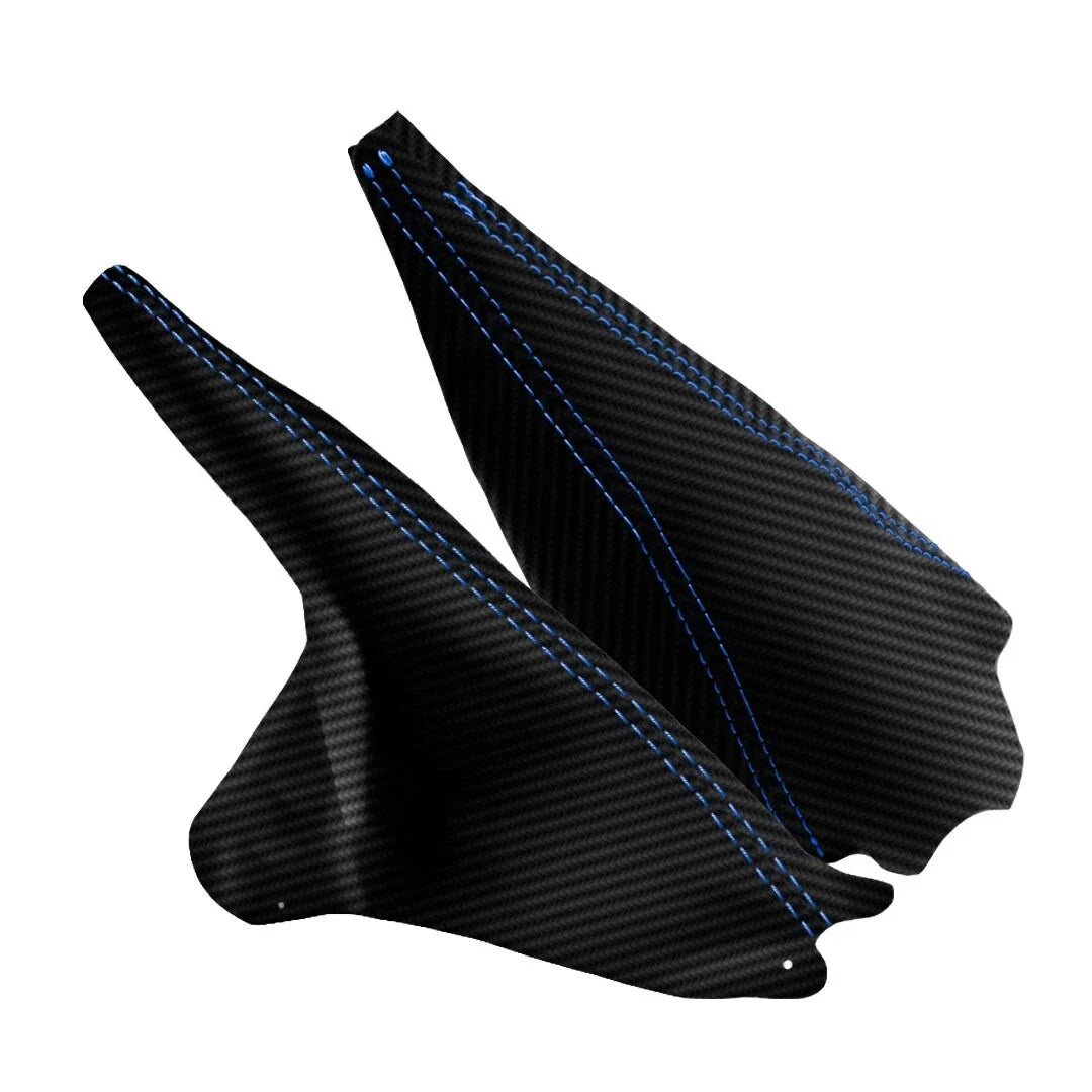 Manual & E Brake Boot Set for Ford Mustang (1994–2004) Carbon Fiber Blue Stitch