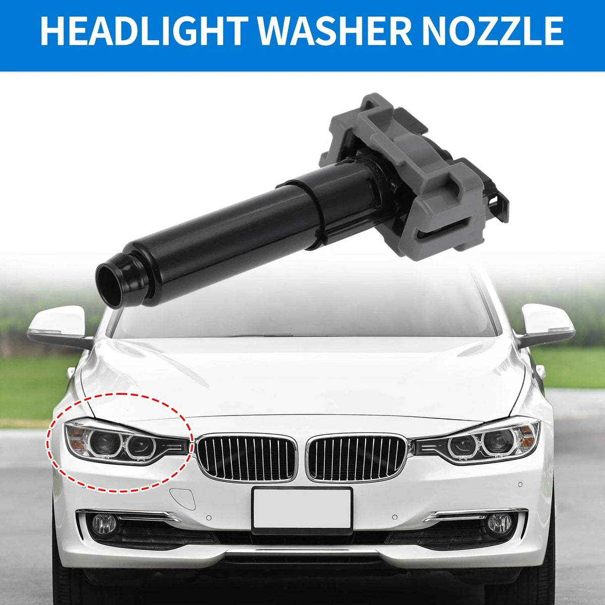 Front Passenger Side Headlight Washer Nozzle for Toyota Land Cruiser (2016–2019)